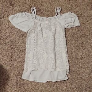 No Boundaries White Embellished Puff Sleeve Blouse